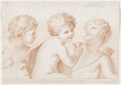 Tre putti (Principi del disegno di Cipriani) da Francesco Bartolozzi