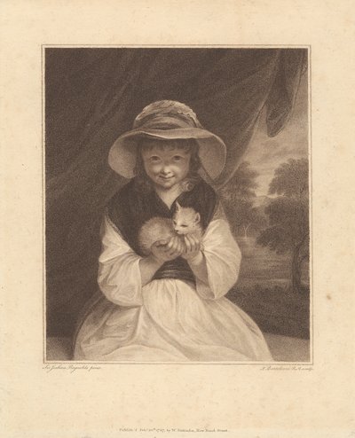 Ragazza con un gattino da Francesco Bartolozzi