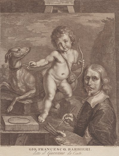 Autoritratto di Guercino da Francesco Bartolozzi