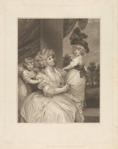 Jane, contessa di Harrington, con i suoi figli, Lord Petersham e l