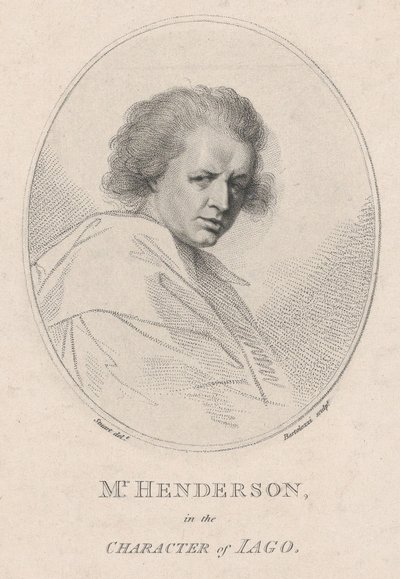 John Henderson, nel personaggio di Iago, Otello di Shakespeare, 1786 da Francesco Bartolozzi