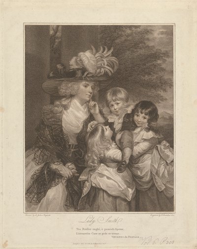 Lady Charlotte Smith e i suoi Figli; George Henry, Louisa e Charlotte da Francesco Bartolozzi