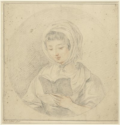 Ragazza che legge un libro, in un ovale da Francesco Bartolozzi