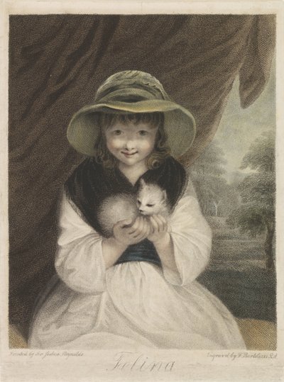 Ragazza con gatto da Francesco Bartolozzi