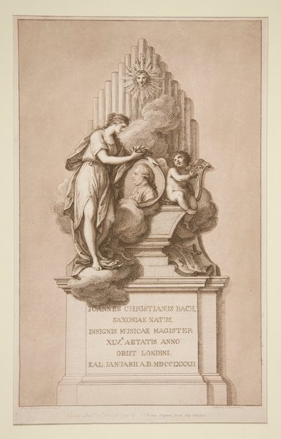Memoriale a Johann Christian Bach da Francesco Bartolozzi