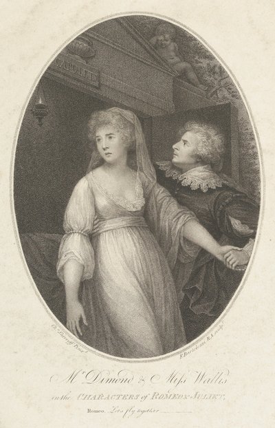 Mr. Dimond e Miss Wallis nei personaggi di Romeo e Giulietta, 1 maggio 1796 da Francesco Bartolozzi