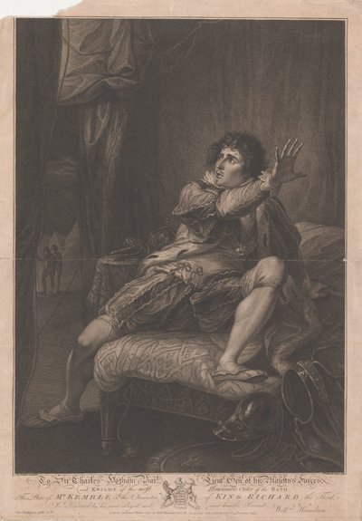 Mr. Kemble nel ruolo di Re Riccardo III - "Riccardo III," Atto V, Scena V da Francesco Bartolozzi