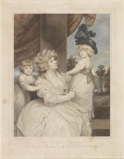 Ritratto di Jane Stanhope con i suoi due figli da Francesco Bartolozzi