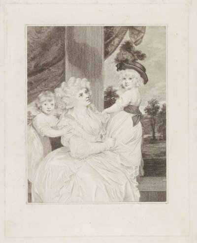 Ritratto di Jane Stanhope con i suoi due figli da Francesco Bartolozzi
