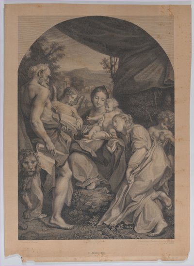 Vergine e bambino con San Girolamo a sinistra da Francesco Bartolozzi