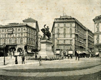 Monumento a Vittorio Emanuele II, di Francesco Barzaghi, Piazza Corvetto, Genova, Liguria, Italia da Francesco Barzaghi