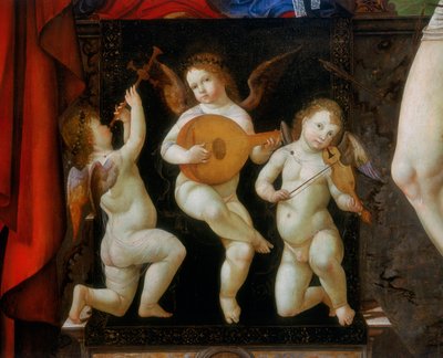 Tre angeli musicisti. Dettaglio dell