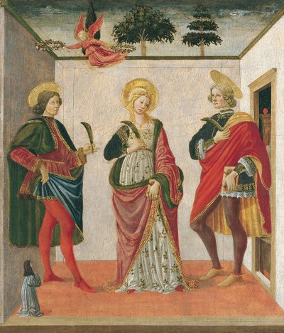 Santa Cecilia tra San Valeriano e San Tiburzio con un Donatore da Francesco Botticini