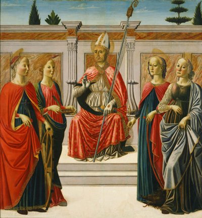 San Nicola e Sante Caterina, Lucia, Margherita e Apollonia da Francesco Botticini