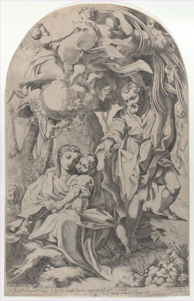 Il riposo durante la fuga in Egitto da Francesco Brizio