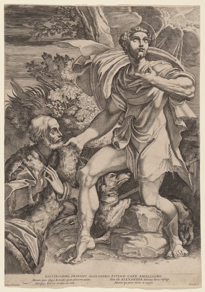 San Rocco con un donatore da Francesco Brizio, after Parmigianino