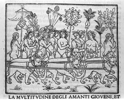Incisione in "Hypnerotomachia Polyphili" (il sogno di Polifilo) del monaco domenicano Francesco Colonna, Venezia da Francesco Colonna