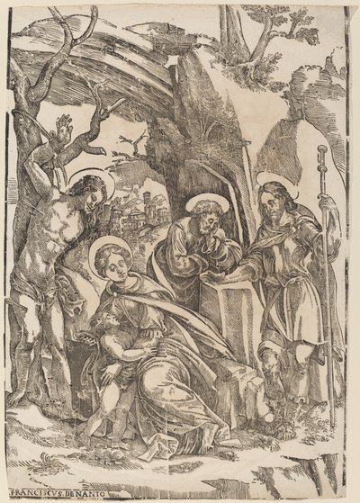 La Sacra Famiglia con San Sebastiano e San Rocco da Francesco Denanto