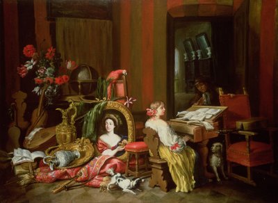 Interno con una signora al clavicembalo da Francesco Fieravino