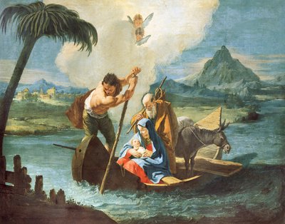 Sacra Famiglia attraversa il Nilo nella fuga in Egitto da Francesco Fontebasso