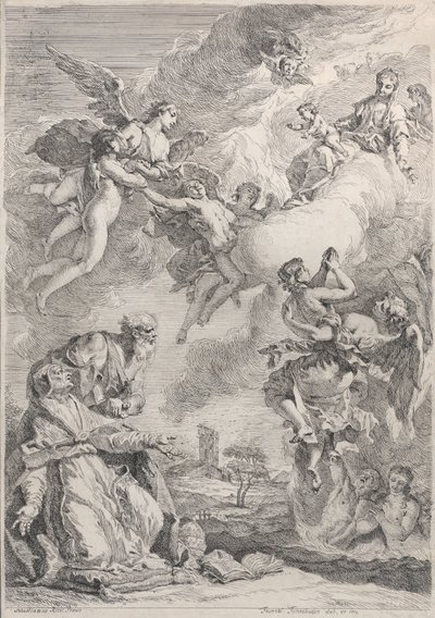 Papa San Gregorio I libera le anime dal Purgatorio con le sue preghiere, 1731 da Francesco Fontebasso