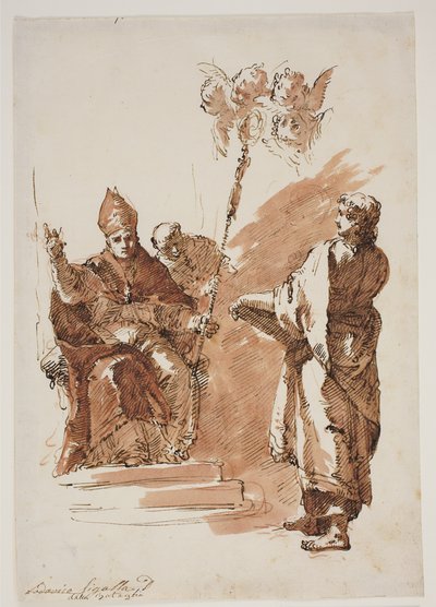 San Luigi seduto con San Giovanni Evangelista in piedi accanto a lui. Studio per un altare nella Chiesa dell