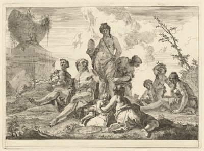 Venere e Vulcano con tre ninfe e tre cupidi da Francesco Fontebasso