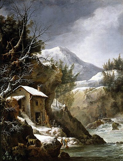 Scena invernale in montagna (olio su tela) da Francesco Foschi