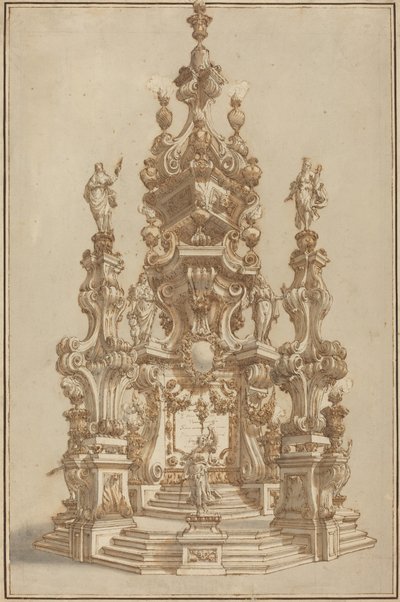 Magnifico catafalco per un nobile defunto da Francesco Galli Bibiena