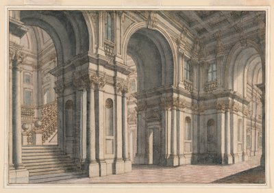 Progetto scenografico: interno di un palazzo da Francesco Galli Bibiena
