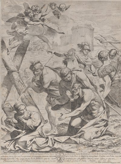 San Andrea che prega davanti a un crocifisso, 1640-70 da Francesco Giovani