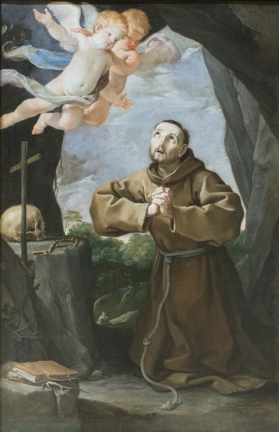 San Francesco adora la croce, c.1630-40 da Francesco Giovanni Gessi