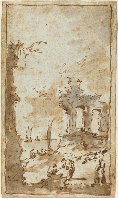 Un capriccio di rovine presso la laguna da Francesco Guardi