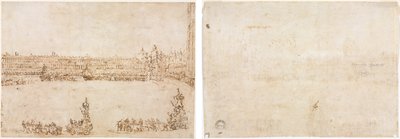 Processione di carri trionfali in Piazza San Marco, Venezia, per la visita dei Conti del Nord (recto) da Francesco Guardi