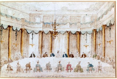 Banchetto per il matrimonio di Polignac. Disegno di Francesco Guardi (1712-1793) da Francesco Guardi