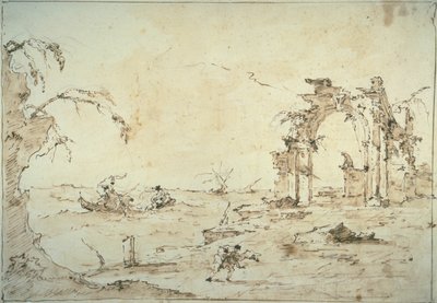 Capriccio con una tempesta sulla laguna da Francesco Guardi