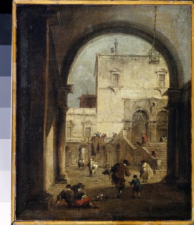 Capriccio veneziano: una piazza e un palazzo da Francesco Guardi