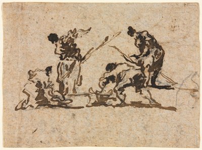 Contadini e pescatori al lavoro, XVIII secolo da Francesco Guardi