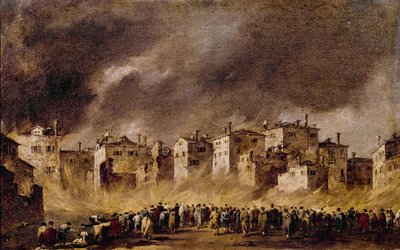 Incendio nel deposito di petrolio a San Marcuola, 1790 da Francesco Guardi