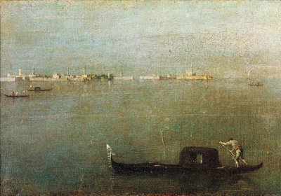 Gondola sulla laguna grigia da Francesco Guardi