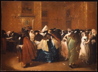 Signore e signori in costume di carnevale al Ridotto, Venezia da Francesco Guardi