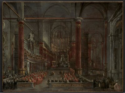 Cerimonia pontificale in SS. Giovanni e Paolo, Venezia, 1782, c. 1783 da Francesco Guardi