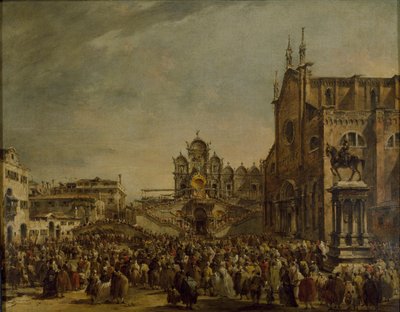 Papa Pio VI che benedice la Folla a Campo SS Giovanni e Paolo, Venezia, 1782 da Francesco Guardi