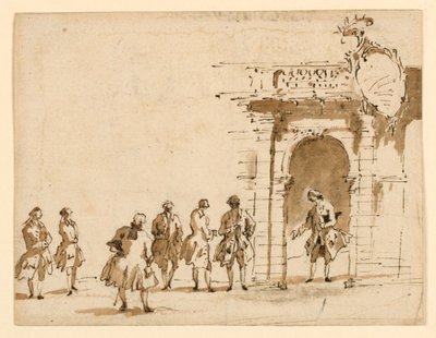 Schizzo per una ricezione a Palazzo Surian da Francesco Guardi