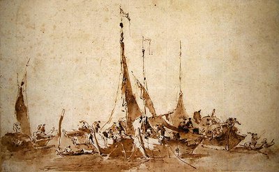 Studi di barche da pesca da Francesco Guardi