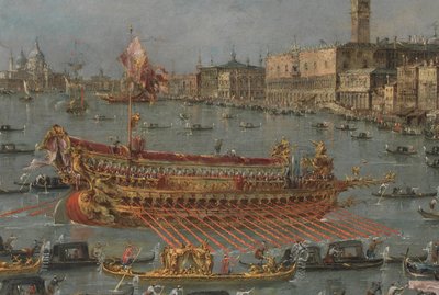La festa del Bucintoro a Venezia. Il Bacino di S. Marco con il Bucintoro, la barca di stato del Doge, il giorno dell