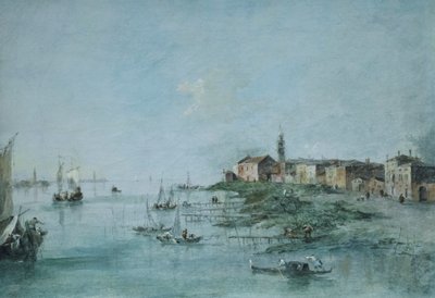 Il canale della Giudecca con la chiesa di Santa Marta, c.170-80 da Francesco Guardi