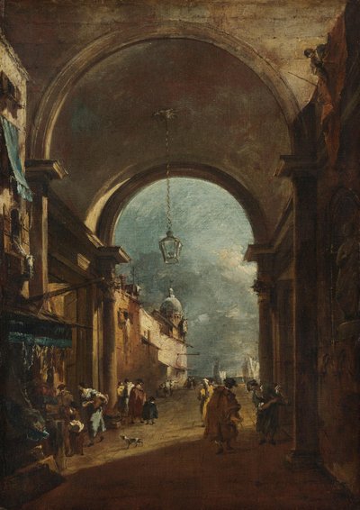 Veduta attraverso un arco da Francesco Guardi