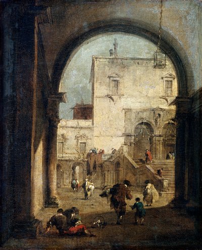 Vista di una Piazza e di un Palazzo, tra il 1775 e il 1780 da Francesco Guardi