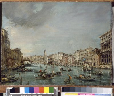 Veduta del Canal Grande verso Rialto con Palazzo Grimani e Palazzo Manin da Francesco Guardi
